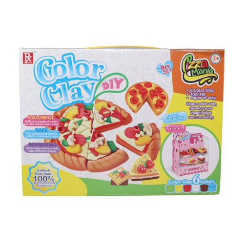 Plastilina Pizza Caja Plasticos Asociados  x 1 Permite a los niños crear deliciosas y divertidas pizzas en plastilina, mientras inventan historias emocionantes. Gracias a las masas de diferentes colores, pueden explorar su creatividad y mejorar su