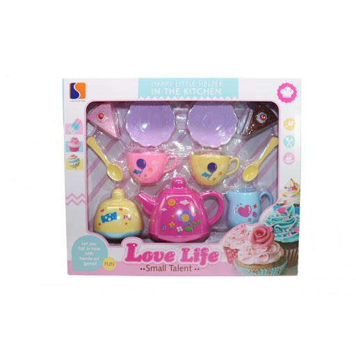Juego De Te Love Life Caja Plasticos Asociados  x 1 Este juego de té es perfecto para que los niños disfruten de momentos mágicos, organizando reuniones imaginarias con amigos o muñecos. Con sus accesorios de cocina de imitación, podrán recrear encanta