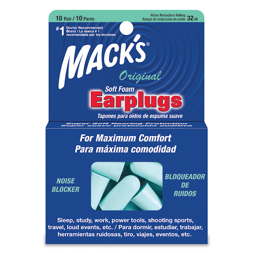 Tapones para Oídos Macks Espuma Suave Earplugs Caja x 10 und