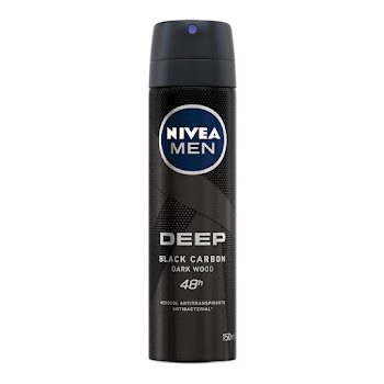 Desodorante Nivea Men Antibacterial Deep Black Carbón Spray x 150 ml  