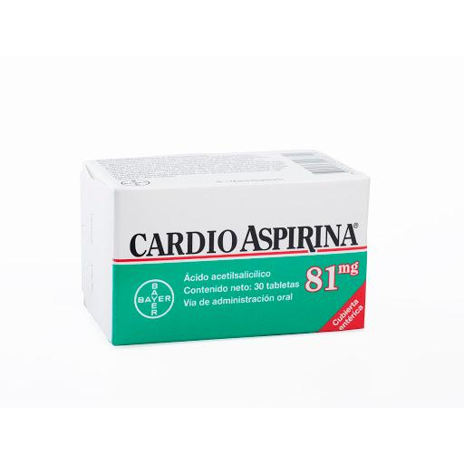 Cardio Aspirina Ácido Acetilsalicilico 81 mg Bayer Caja x 30 Tabletas