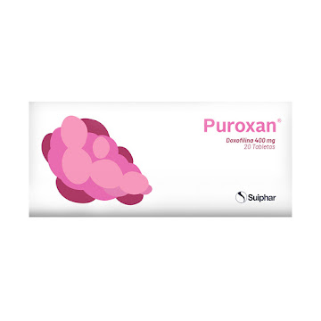 Puroxan Doxofilina 400 mg Exeltis Caja x 20 Tabletas  