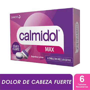Calmidol Max Ibuprofeno + Cafeína 400/65mg Sanofi Caja x 6 Tabletas  