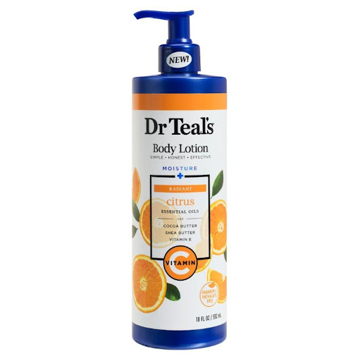 Dr. Teals Crema Corporal Vitamina C 18oz Dr. Teals Pote x 1 La loción corporal ligera de Dr. Teal está formulada con ingredientes hidratantes más aceites esenciales beneficiosos para nutrir y renovar la piel. La vitamina C ayuda a promover una piel brillante y