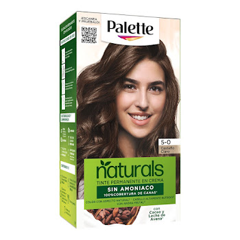 Tinte Palette Naturals Sin Amoniaco 5-0 Castaño Claro Caja x 1 und  