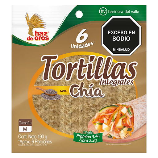 Tortillas Haz De Oros Integral Con Chía Paquete x 190 gr