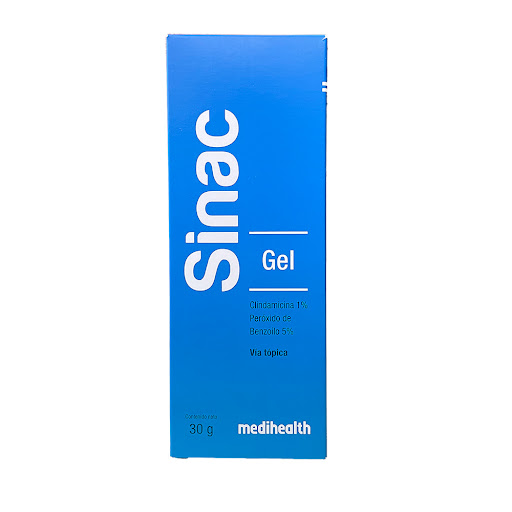 Sinac Gel Frasco x30g. MEDIHEALTH Clindamicina Peróxido de Benzoilo   