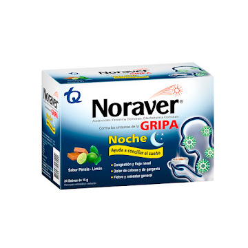Noraver Gripa Noche Sabor Panela Limón Caja x 24 Sobres  