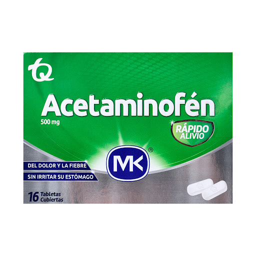 Acetaminofén 500 mg MK Caja x 16 Tabletas