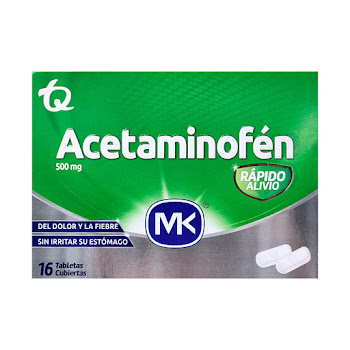 Acetaminofén 500 mg MK Caja x 16 Tabletas  