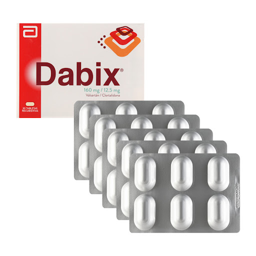 Dabix Valsartán + Clortalidona 160mg/12.5mg Abbott Caja x 30 Tabletas