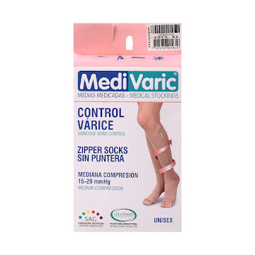Medias Medivaric Unisex Cremallera 15-20 Azul Talla XL  