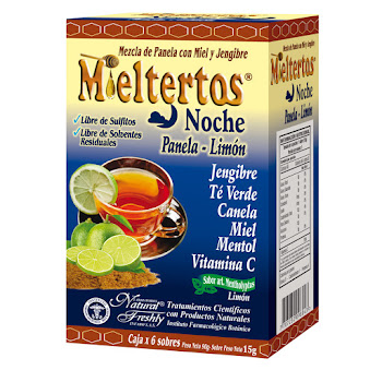 Mieltertos Noche Panela Limón Vitamina C 500 mg Natural Freshly Caja x 6 Sobres  