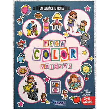 Libro Infantil Sicoben Para Colorear Pega Color Valores x 1 und  