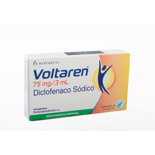 Voltaren Diclofenalco Sódico 75mg/3ml Novartis Caja x 5 Ampollas