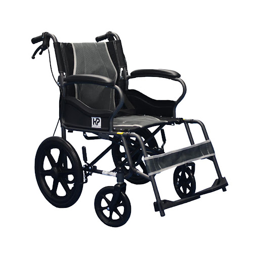 SILLA DE RUEDAS TRANSPORTE ACERO GRIS KBO1432RF-MP23 Impormedical Individual x 1 Silla de ruedas plegable con estructura de acero martillado, lo que le otorga durabilidad y resistencia. Cuenta con apoyabrazos fijos, reposapiés removibles, asas de empuje abatibles y tapicería en po