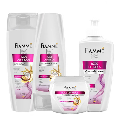 Kit rizos definidos antifrizz Fiamme 4 pasos hidratación y definición Fiamme frascos x 4 undefined