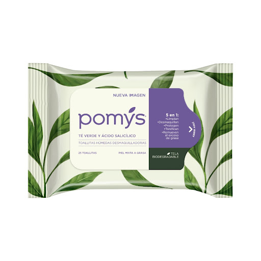 Toallitas Desmaquilladoras Pomys Piel Mixta a Grasa Paquete x 25 und