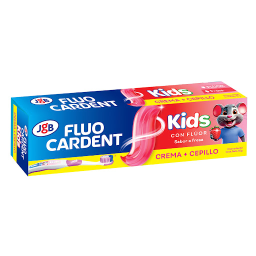 Crema Dental Fluocardent Kids con Flúor + Cepillo Caja x 2 und