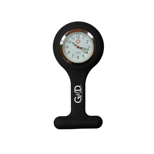 RELOJ NEGRO GMD IMPORMEDICAL  x 1 Es un accesorio diseñado para profesionales de la salud, especialmente enfermeros y médicos. Su diseño colgante permite una lectura rápida y cómoda del tiempo, ideal para entornos clínicos. Cuenta con