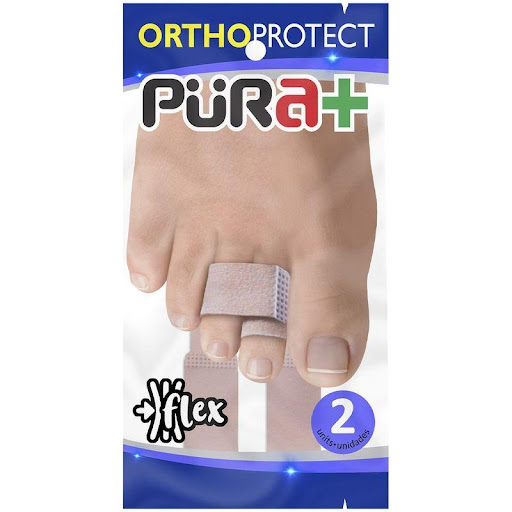 4895 JUNTA DEDOS PURA PURA  x 2 Diseñada para alinear y separar los dedos en casos de deformidades como dedos en garra, martillo o hiperqueratosis. Fabricada en TPE de alta tecnología, es flexible, cómoda y reutilizable. Su diseño e