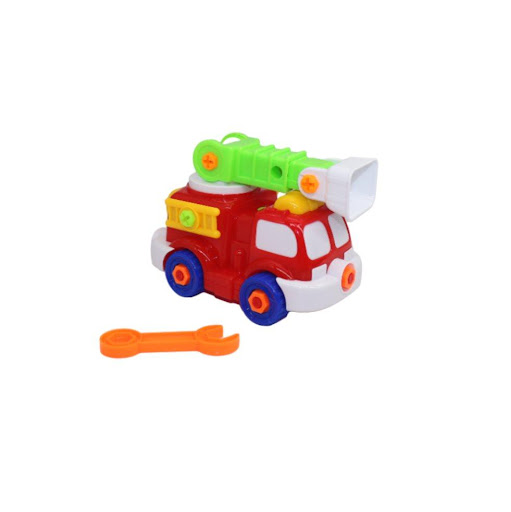 Carro Bombero Didactico Bolsa Plasticos Asociados  x 1 Es un juguete educativo diseñado para armar y desarmar. Incluye piezas de diferentes formas y colores, además de herramientas que imitan las reales, lo que lo hace atractivo y divertido para los niños