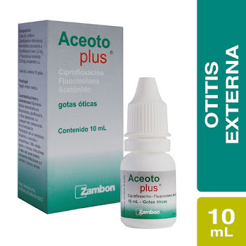 Aceoto Plus Ciprofloxacina + Fluocinolona 3/0.25mg Zambon Gotas Frasco x 10 ml  