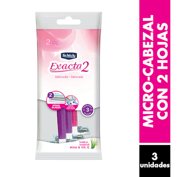 Máquina De Afeitar Schick Exacta 2 Mujer Piel Delicada x 3 und  