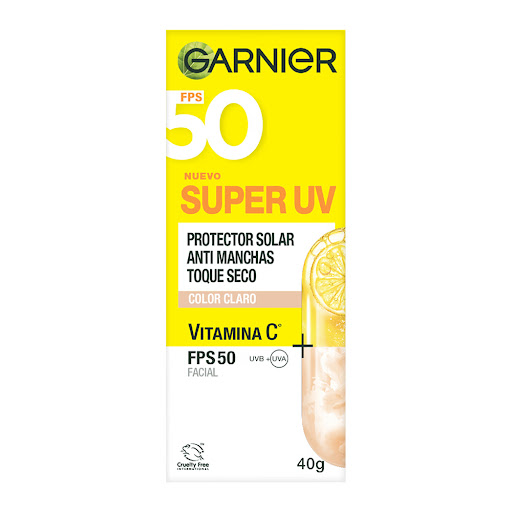 Protector Solar Garnier Super Uv Toque Seco Tono Claro Tubo x 40 g