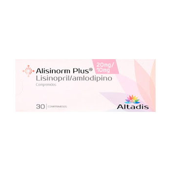 Alisinorm Plus Lisinopril + Amlodipino 20mg/10mg Altadis Caja x 30 Comprimidos  