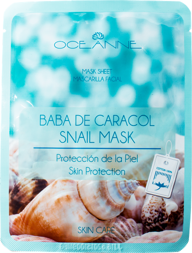 Mascarilla Facial Velo Oceanne Algodon Baba De Caracol x 1 und