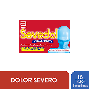 Sevedol Extrafuerte Acetaminofén + Ibuprofeno + Cafeína Caja x 16 Tabletas  