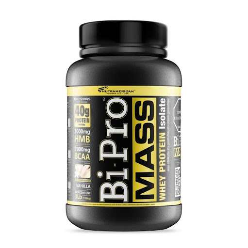 Bipro Mass 3 lb Proteina + HMb + BCAA NUTRAMERICANPHARMA Tarro x 3 Lb (1368g) Bipro Mass, contiene proteína de suero de leche bovina (Alfa lactoalbúmina, Beta lactoglobulina, Lactoferrina, Albumina del suero), como la única fuente de proteína (no contiene soya ni caseínatos), i