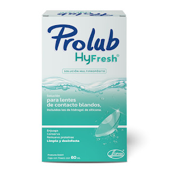 Solución Para Lentes de Contacto Prolub Hyfresh Lentes Blandos Frasco x 60 ml  