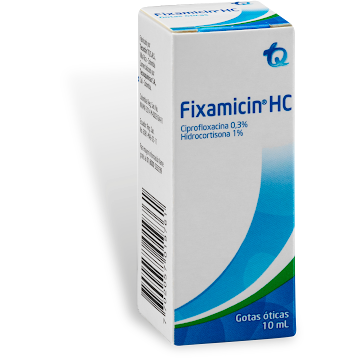 **Fixamicin HC 0.3/1% Gotas Fco. x10ml. TQ Ciprofloxacina Hidrocortisona  