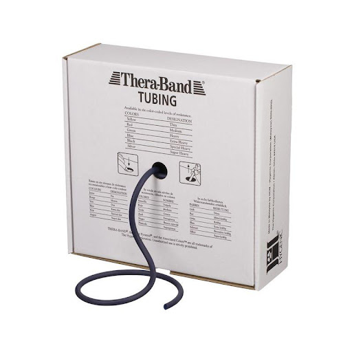 Thera-Tubing Blue Rollo Theraband UN x 3000 Tubo de resistencia nivel medio-alto, fabricado en látex, ideal para entrenamiento funcional, rehabilitación muscular y acondicionamiento de fuerza progresiva. Su presentación en rollo permite cortar 