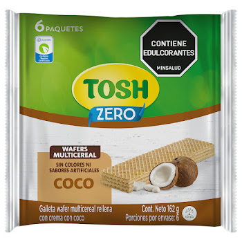 Galletas Tosh Wafer Multicereal Coco Bolsa x 6 und  