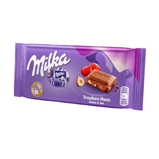 Chocolate Milka Uvas y Avellanas x 100 gr