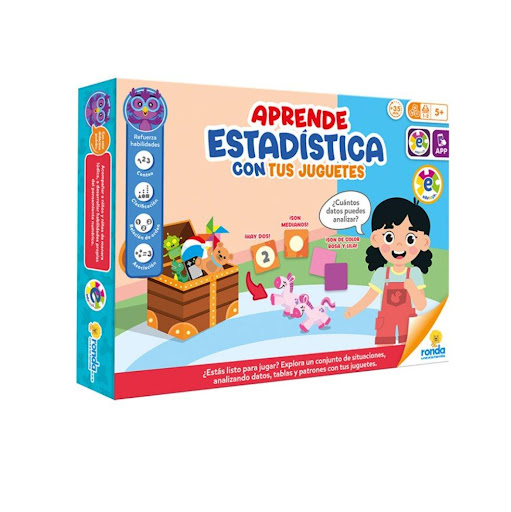 Juegos de Aprendizaje Aprende Estadistica Con Tus Juguetes Ronda Ronda Caja x 1 ¡Diviértete aprendiendo y resolviendo situaciones estadísticas! Analiza datos, tablas y patrones.Refuerza habilidades: Conteo + Clasificación + Relaciones de orden + Asociación.Descarga la App Edutoys
