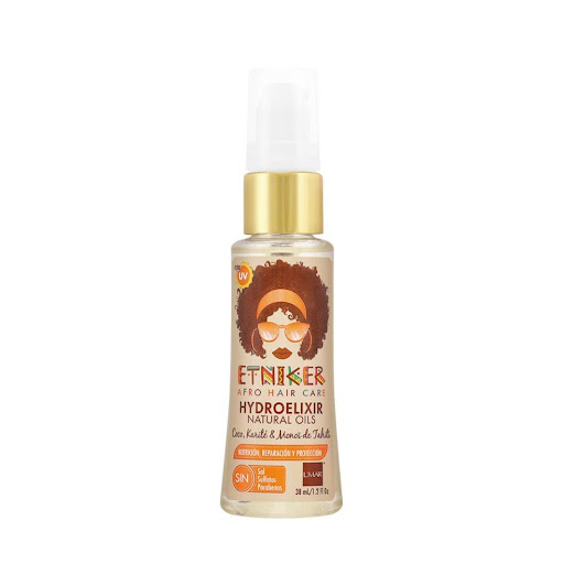 HIDROELIXIR ETNIKER 38ml ETNIKER 38 x 1 Muchos tratamientos te ofrecen reparar y nutrir tú cabello de forma natural, sin obtener los mejores resultados. EL HIDROELIXIR es un producto de facíl absorción, tienes la opción de aplicarlo en el c