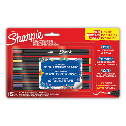 Marcador Sharpie Creativo Punta Fina x 5 und