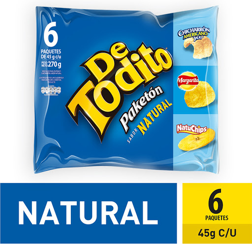 Pasabocas De Todito Natural Paketon Bolsa 45 gr x 6 und