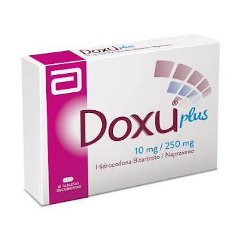 Doxu Plus Hidrocodona Bitartrato + Naproxeno 10mg/250mg Abbott Caja x 10 Tabletas  