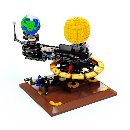 Bloques de Construcción CaDA Sistema Solar con Movimiento 865 Piezas CaDA Caja x 1 - El cuerpo principal incluye el sol, la tierra y la luna, así como el soporte giratorio mecánico y la base.La estructura general es compacta y la forma es hermosa y atmosférica.Simula el principio de