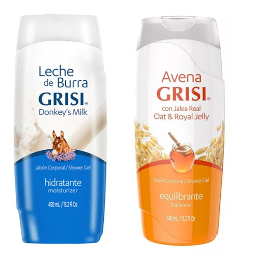 Jabon Liquido Corporal Avena con Jalea Real 450ml + Jabon Liquido Leche de Burra 450ml - Grisi Grisi  x 2 Und 