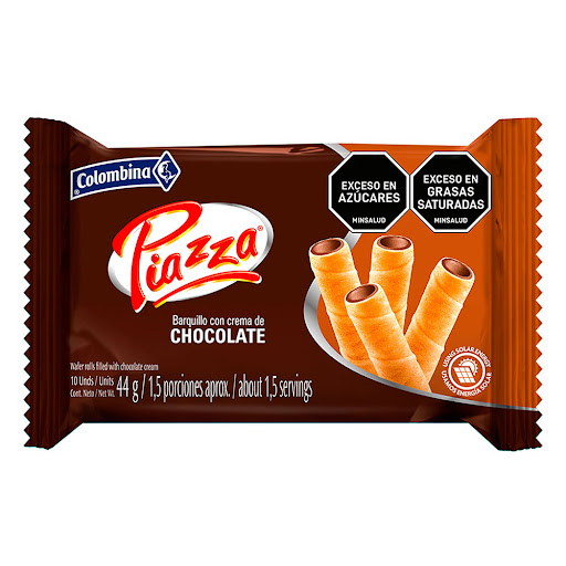 Barquillo Piazza Crema Chocolate x 10 und
