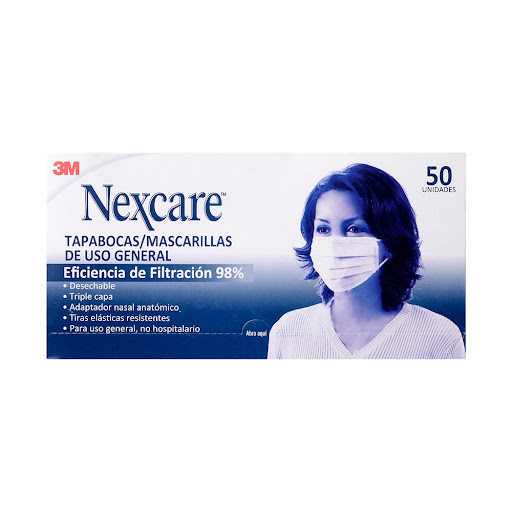Tapabocas 3M Nexcare Desechables Caja x 50 und
