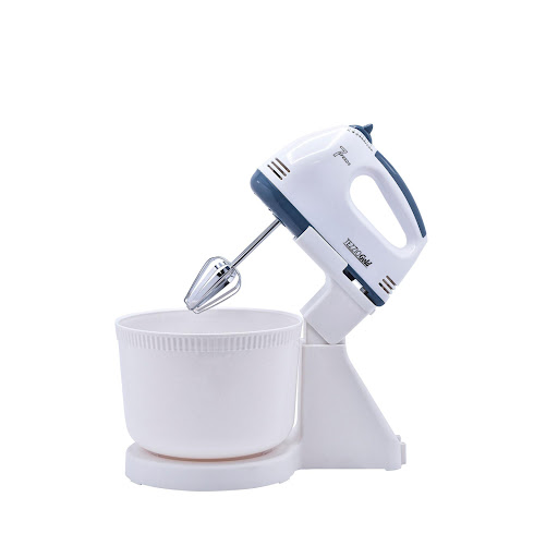 Batidora de Pedestal Tezzio 100W Tezzio Caja x 1 Batidora eléctrica de mano y pedestal, clásica y portátil, con 7 velocidades para preparar platos exquisitos. Su diseño compacto y resistente garantiza seguridad y durabilidad en la cocina. Funciona a