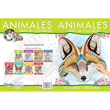 Libro Sicoben Para Colorear Mandala Animales Verde x 1 und  