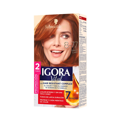 Tinte Igora Vital 8-77 Cobrizo Claro Caja x 1 und